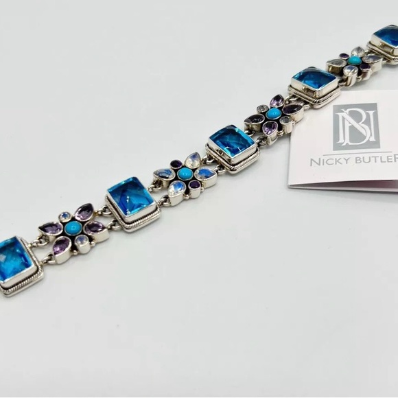 🌟Nicky Butler 925 Sterling Silver Blue Quartz Moonstone Turquoise Toggle… - Picture 6 of 16